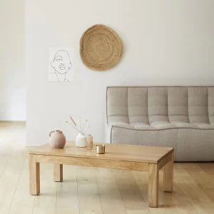 Mesa de centro de mindi macizo 110 cm